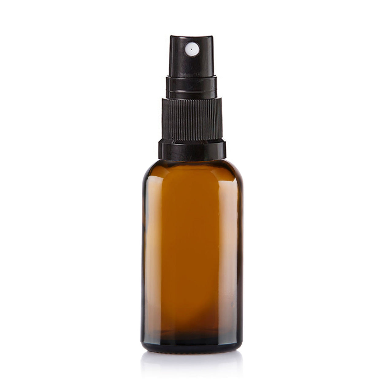 30ml Amber Glass Bottle with Black Fine Mist Spray (BPA FREE)