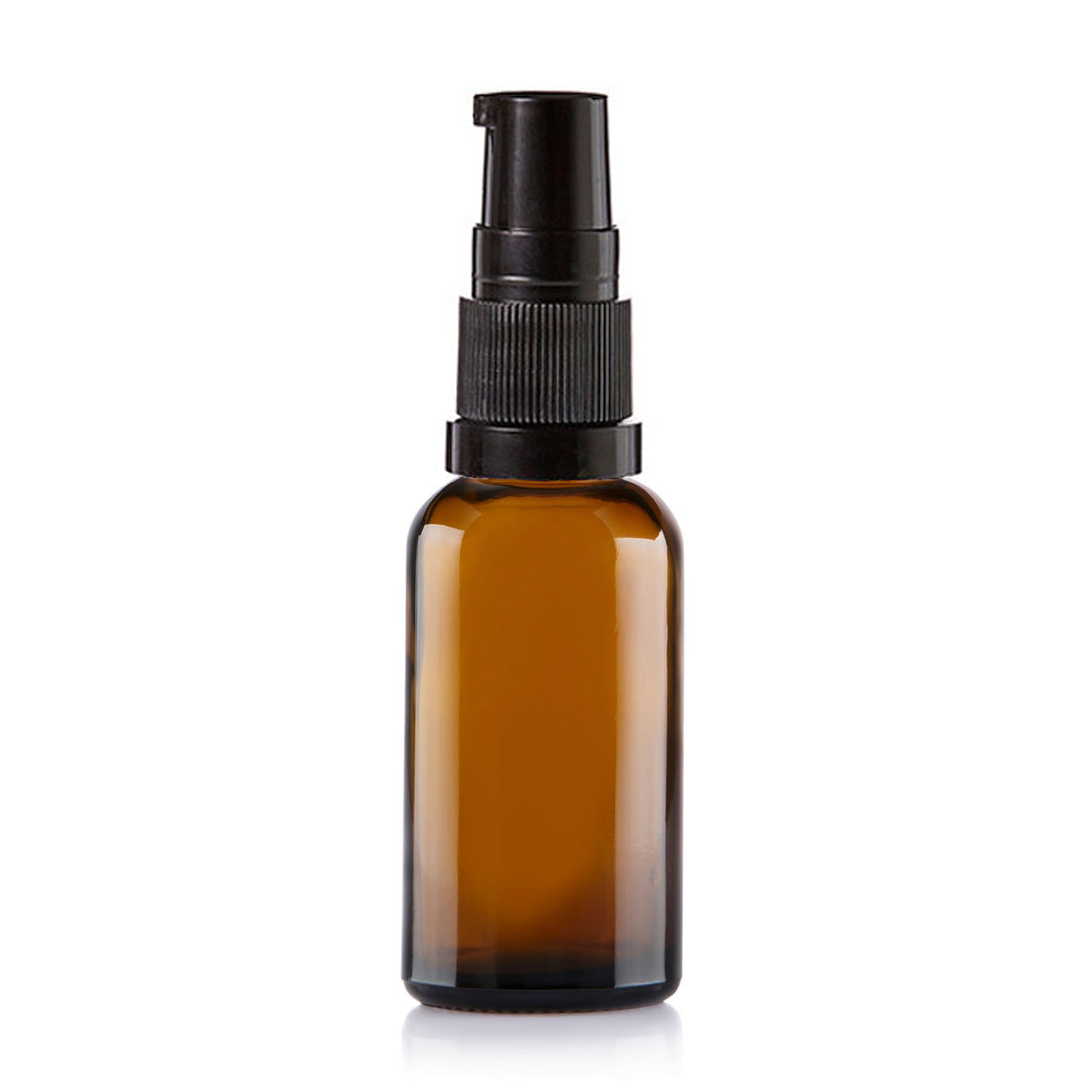 30ml Amber Glass Bottle with Black Lotion/Gel Pump (BPA FREE)