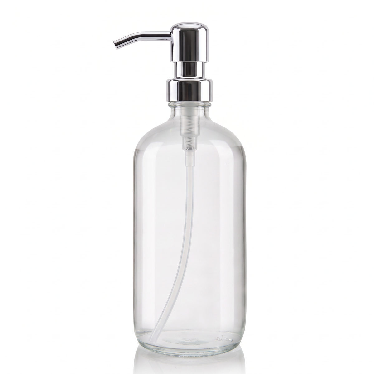 500ml Flint Glass Boston Soap Dispenser with Chrome Pump