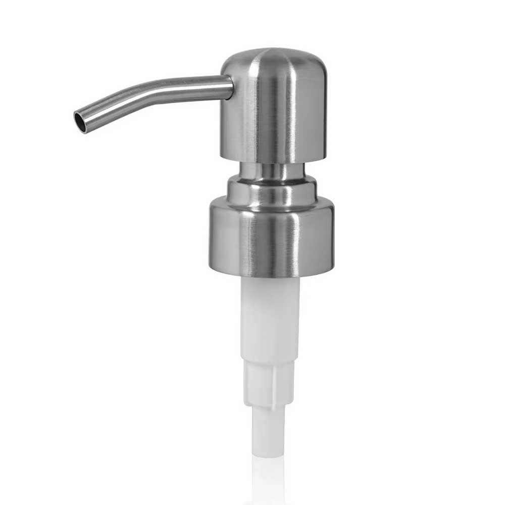 Real metal soap & lotion dispenser pump head 28mm - Brushed Stainless Steel