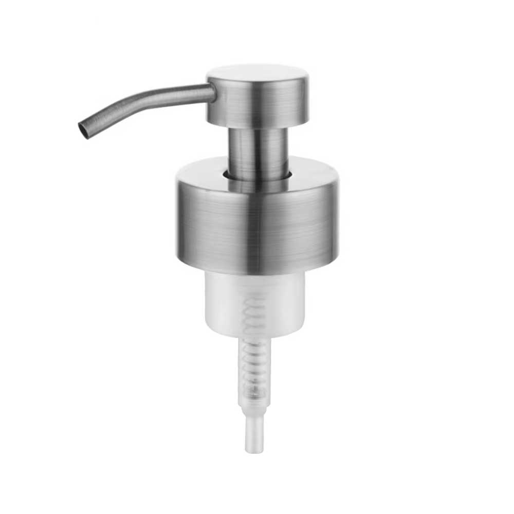 Foaming soap dispenser pump head 45mm - Brushed Stainless Steel