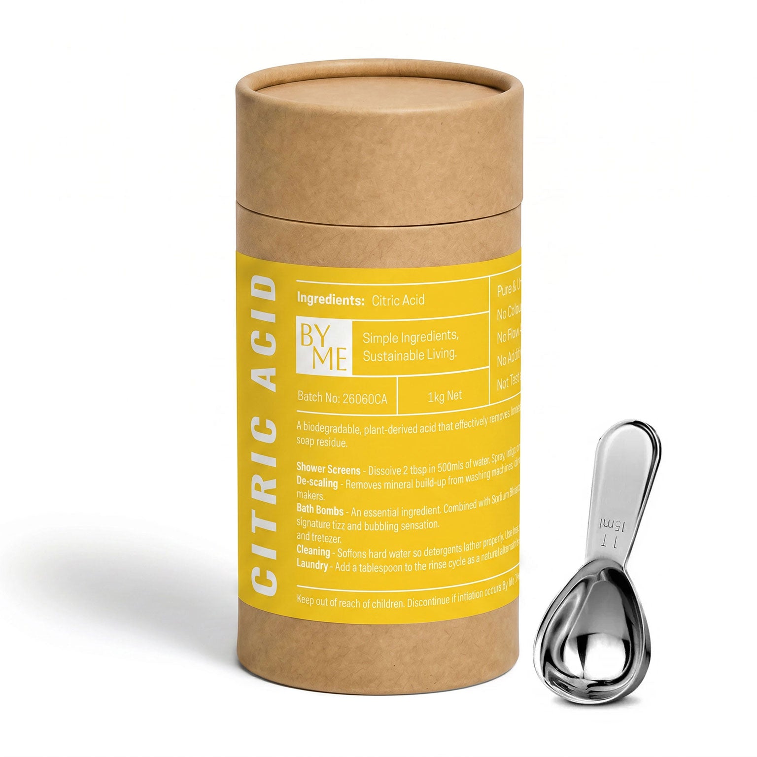 Premium Citric Acid 1kg Tub + Spoon