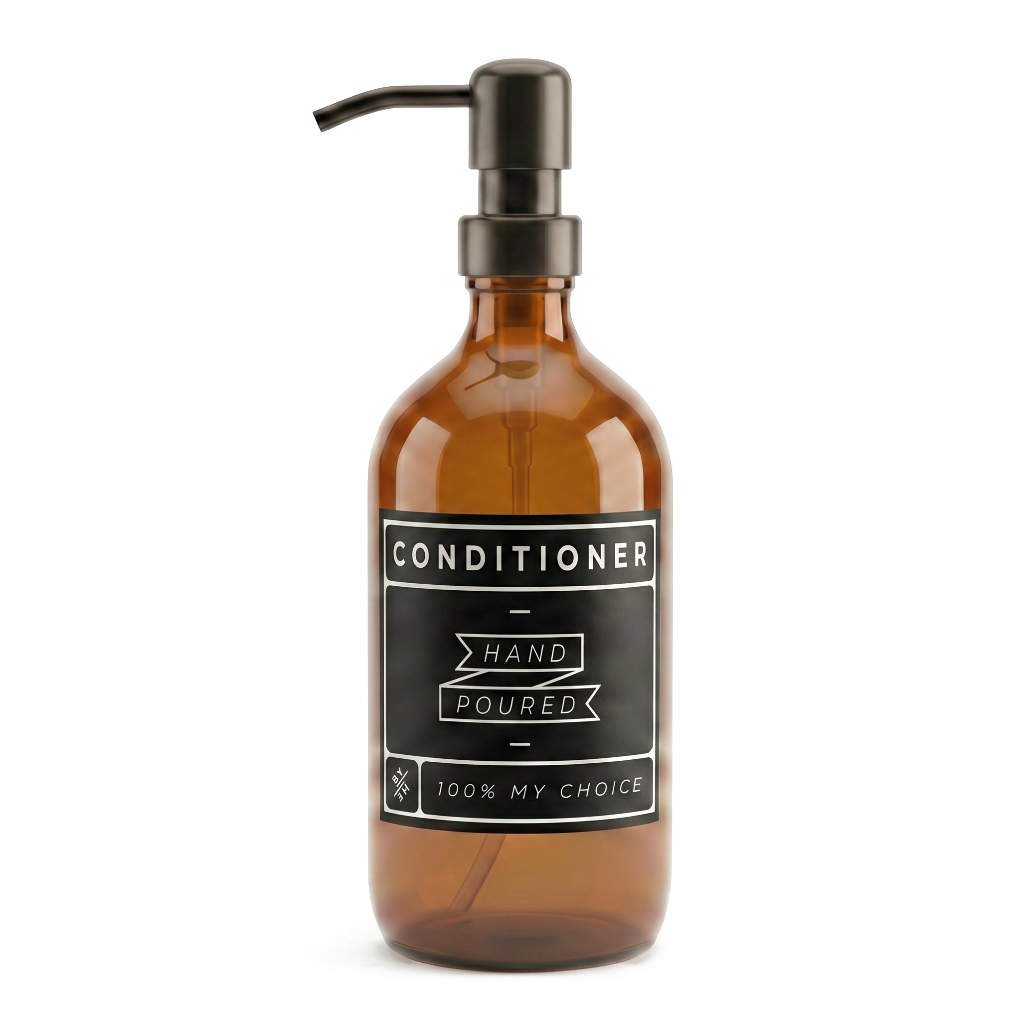 500ml Amber Glass Dispenser with Conditioner Decal