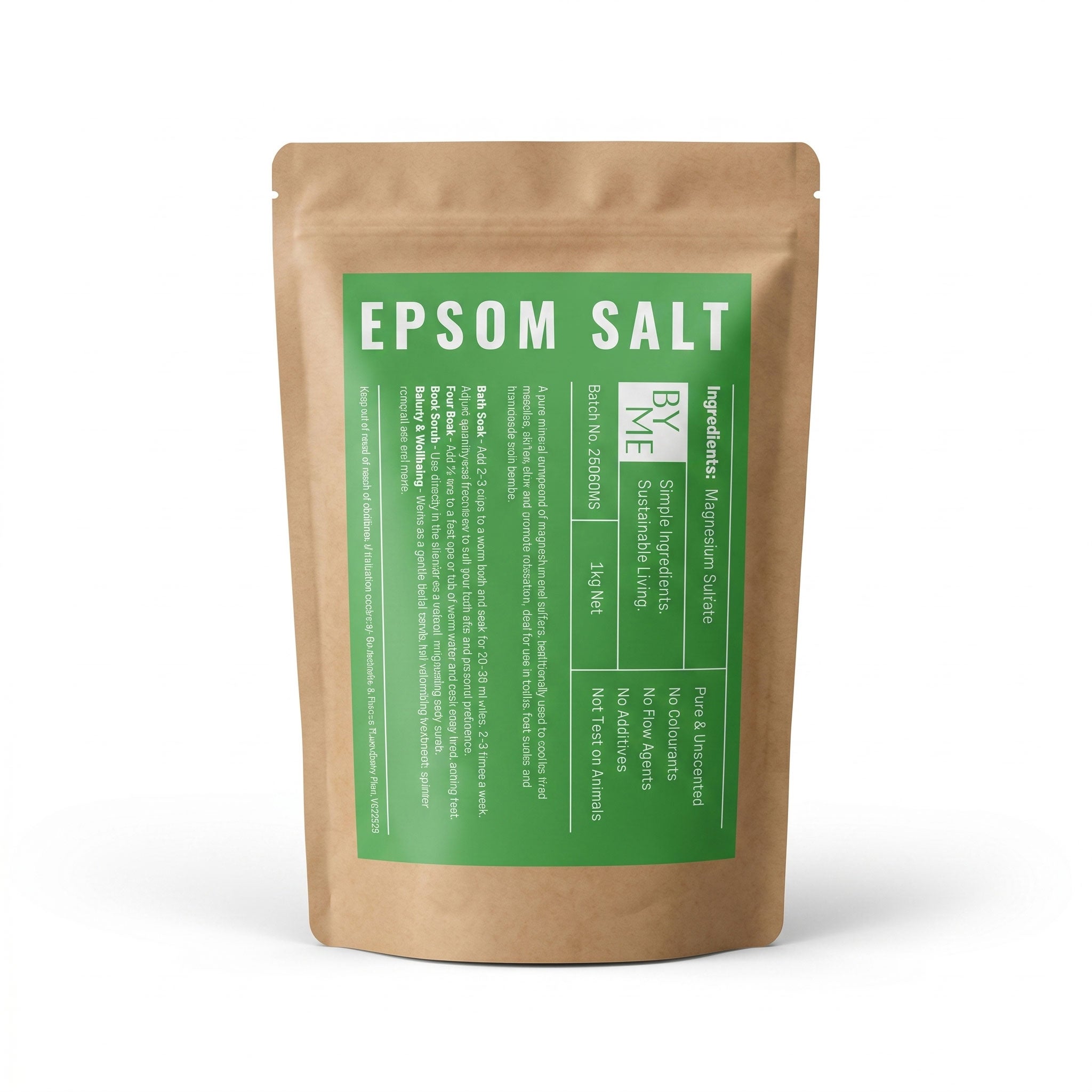 Premium Grade Epsom Salt (Magnesium Sulfate) 1kg Refill