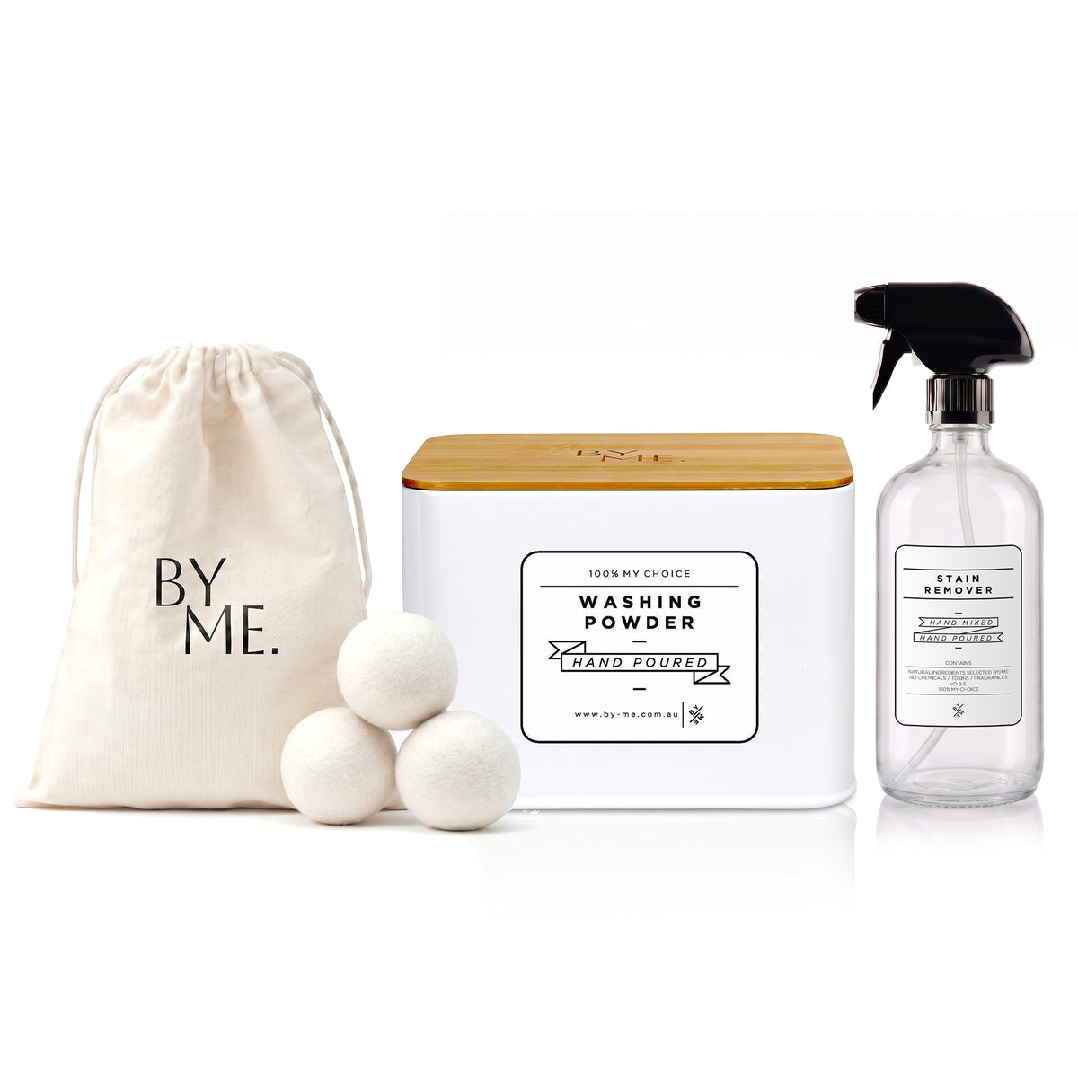 Powder Laundry Kit with Wool Dryer Balls (Tin + 500ml)