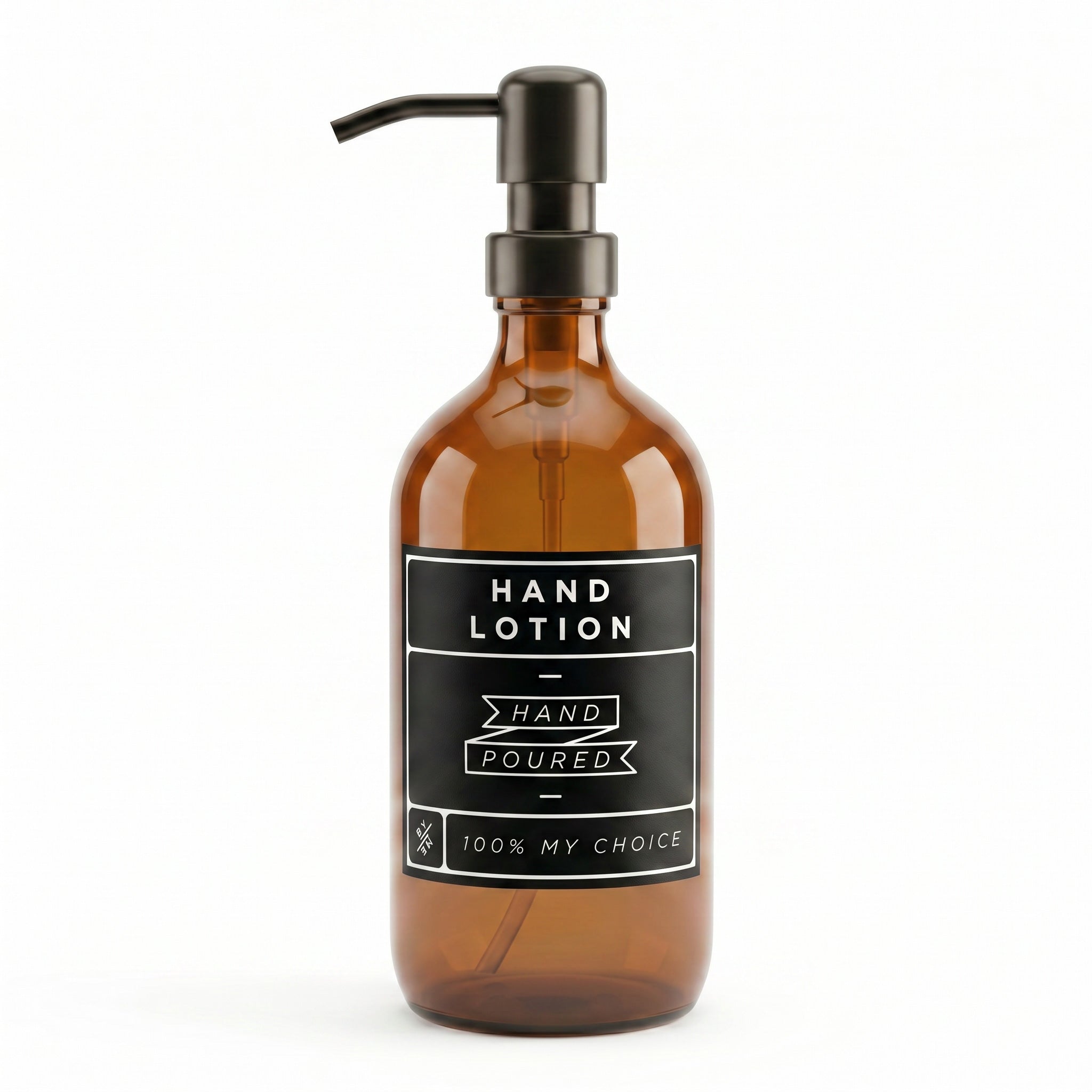 500ml Amber Glass Dispenser with Hand Lotion Decal