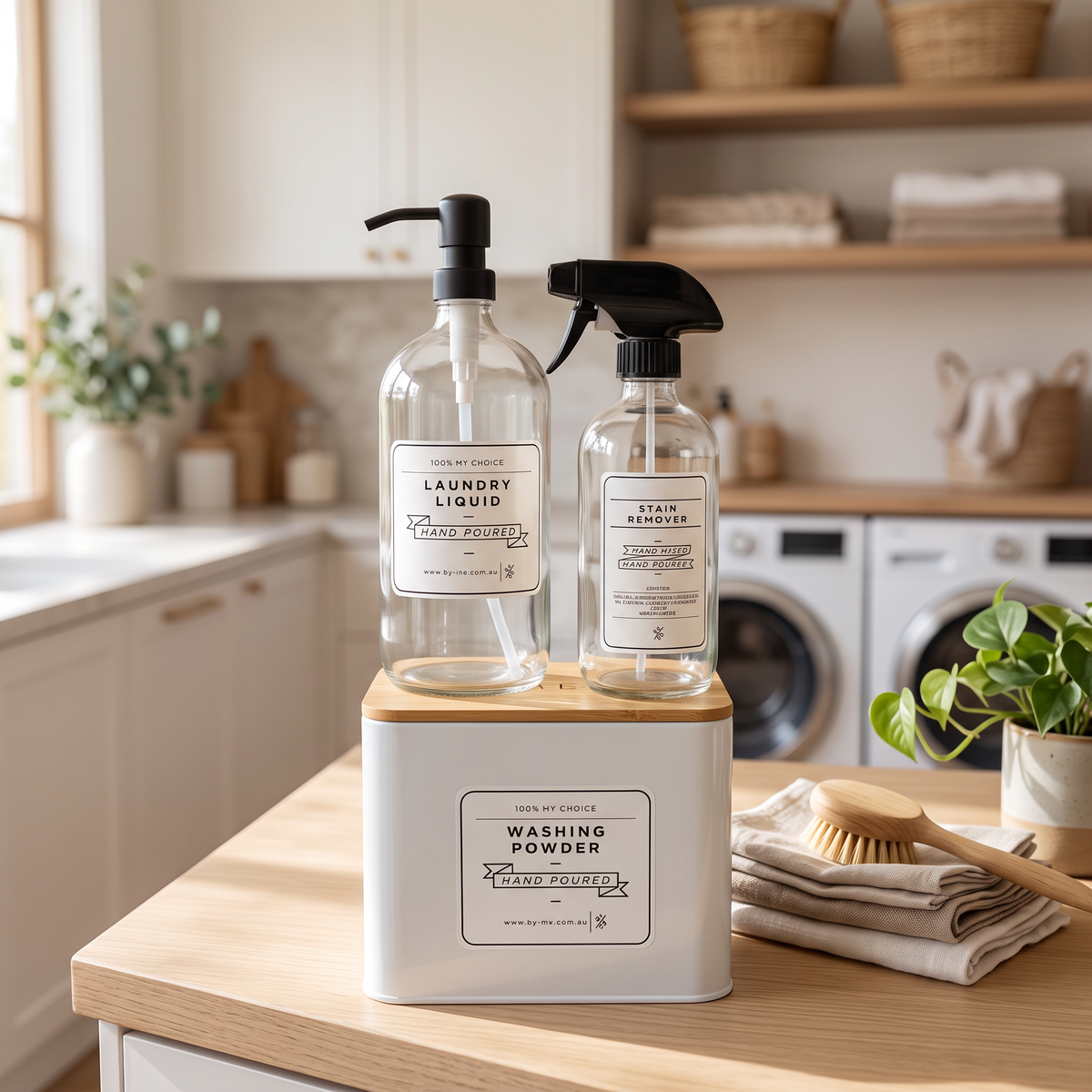 DIY Laundry Bottles & Tin Kit White